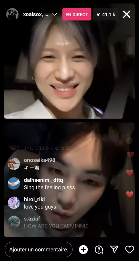 live instagram du 15 juin 2023 Taemin