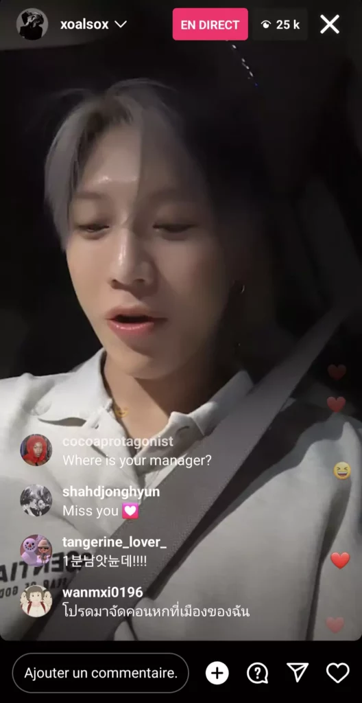 live instagram du 15 juin 2023 Taemin