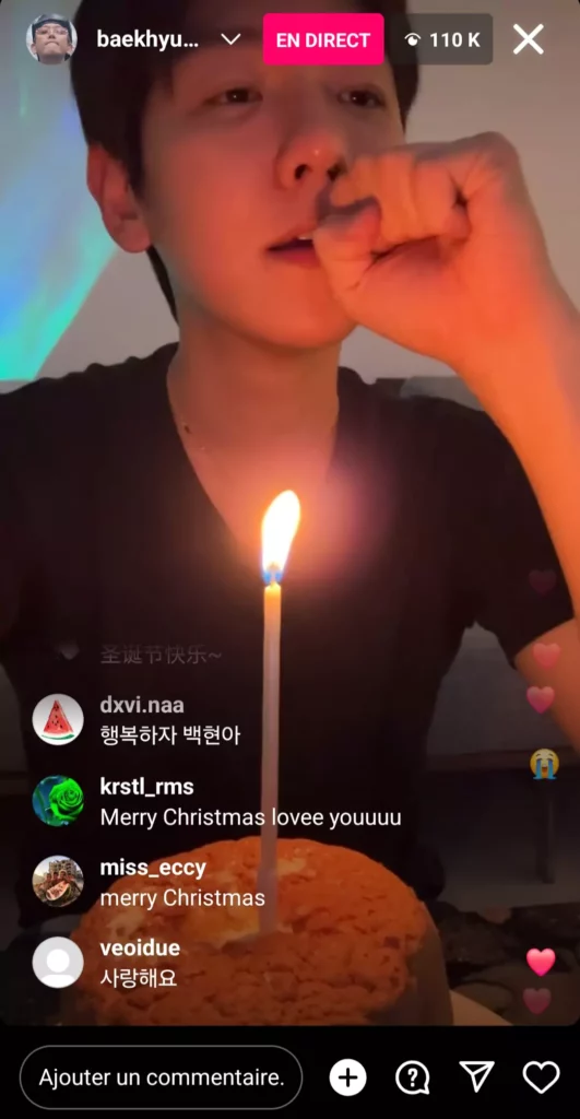 |Instalive du 24/12/2023 Baekhyun