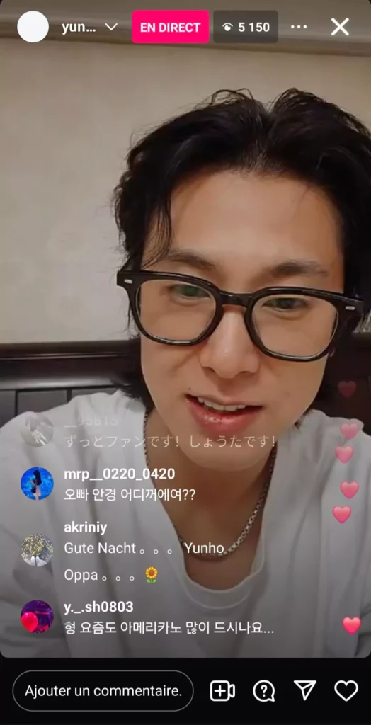 Yunho - Instalive du 17/09/2024