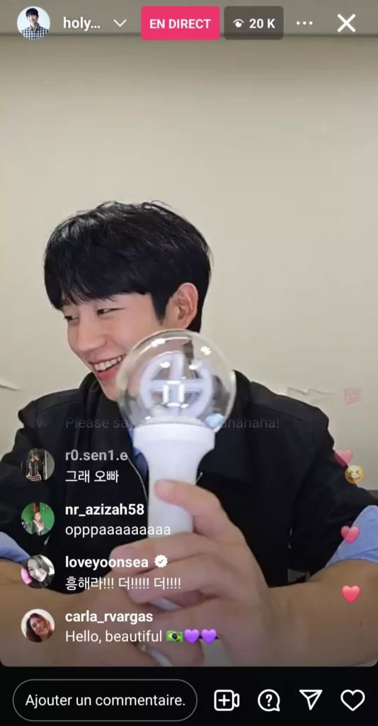 holyhaein Instalive du 26 juillet 2024