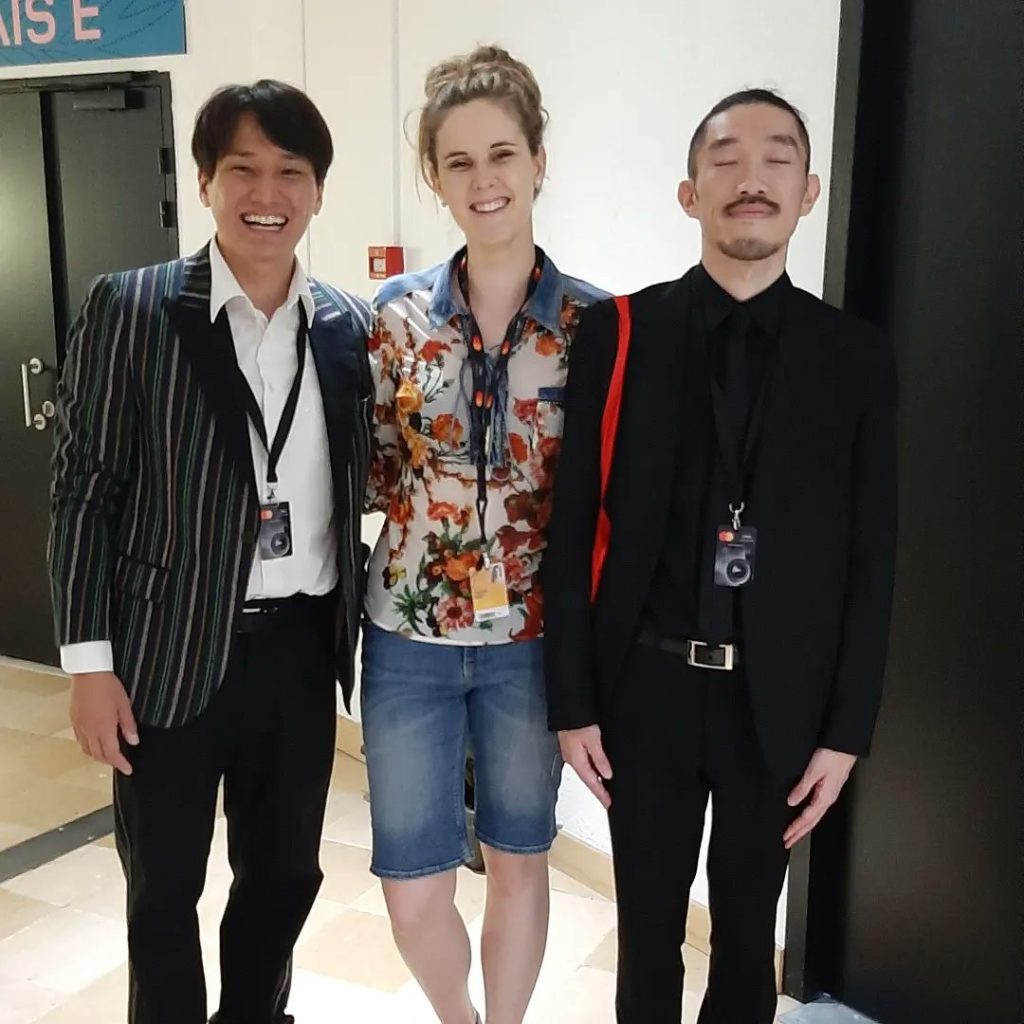 Marion Pichardie, Shunsuke Nakajima et Sinnosuke Mizuki au festival de Cannes 2022