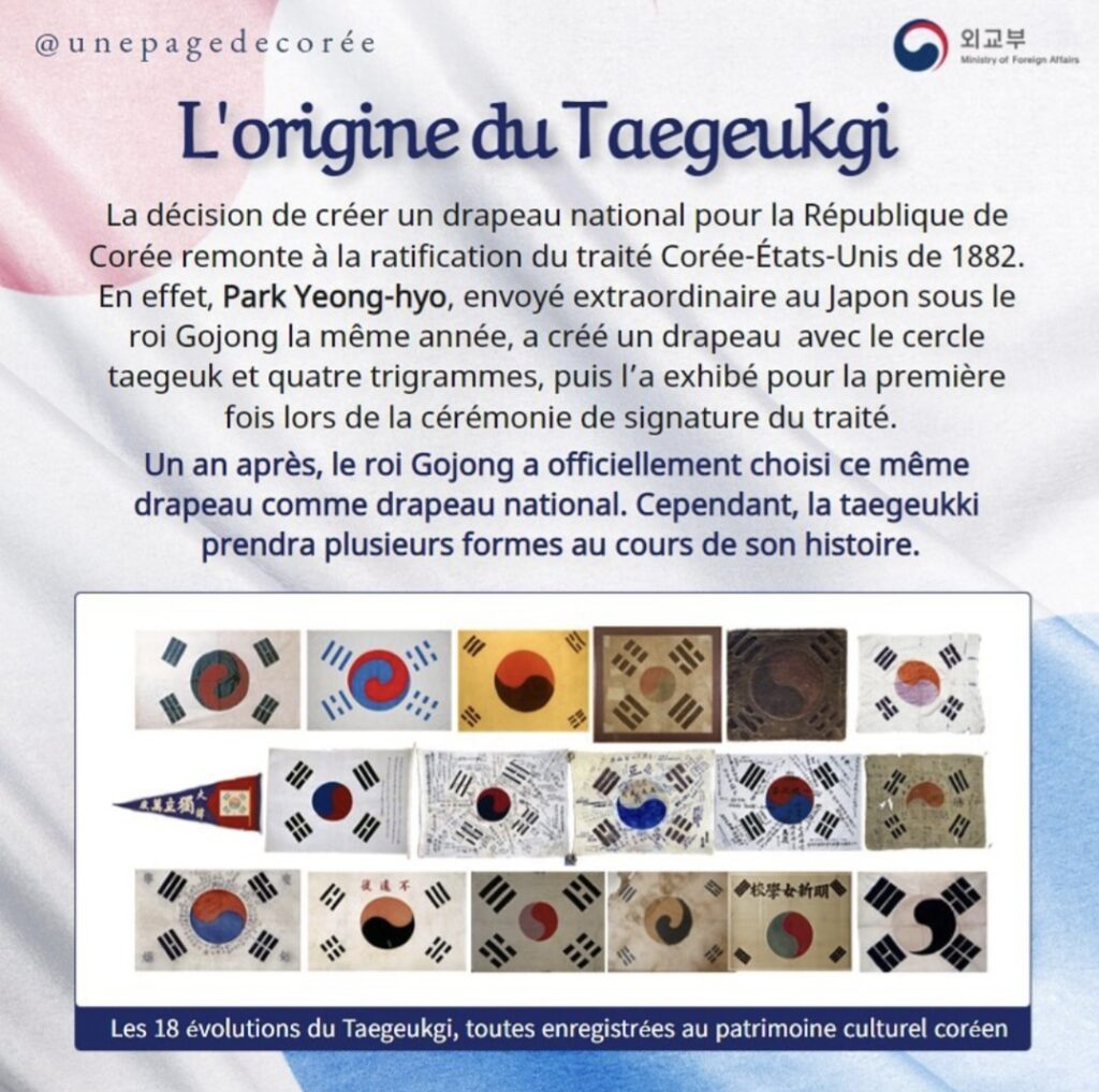 histoire du taegeukgi - une page de corée