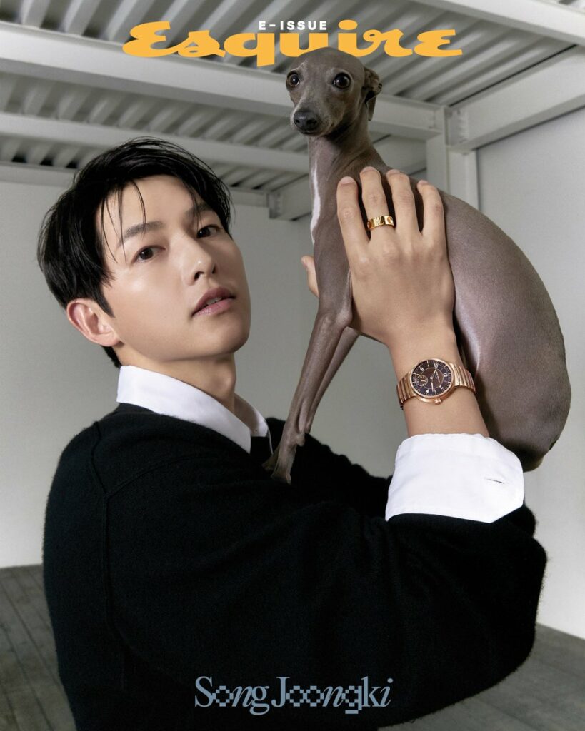 Song Joong-ki et son chien pour Esquire