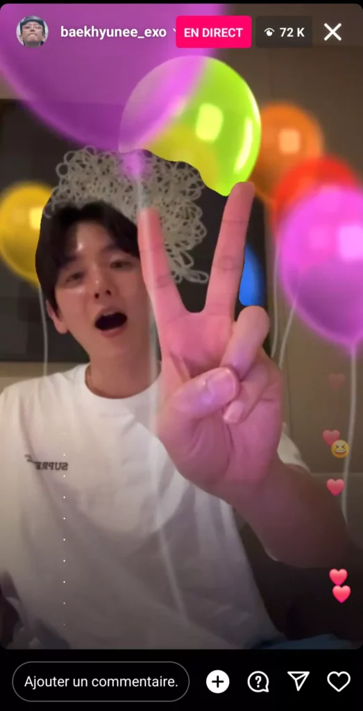 Instalive du 05/05/2024 de Baekhyun pour son anniversaire