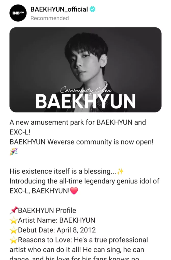 Baekhyun Weverse