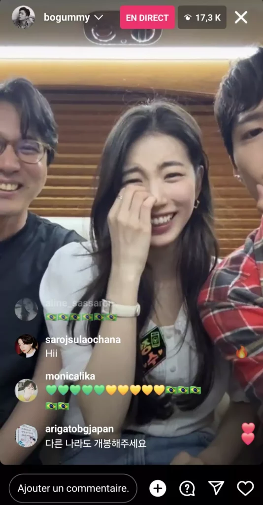 instalive du 09 juin 2024 pour la sortie de Wonderland Park Bo-gum, Bae Suzy, Kim Tae-yong